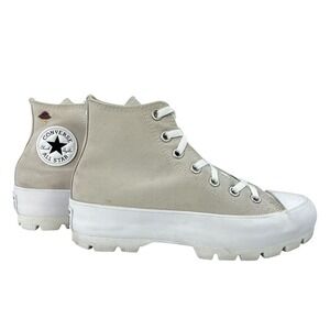 Converse Sneaker Women 7-7.5 Chuck Taylor All Star Beige Lugged Hi Platform